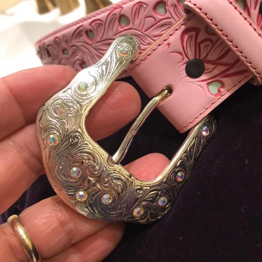 Tony Lama 36/W  leather  used belt - Picture 2 of 12